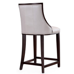 Fifth Ave Counter Stool in Pearl White and Walnut (set of 2) - Ornate Home