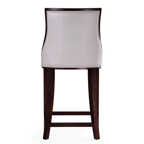 Fifth Ave Counter Stool in Pearl White and Walnut (set of 2) - Ornate Home