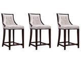 Fifth Ave Counter Stool in Pearl White and Walnut (set of 3) - Ornate Home