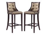 Fifth Avenue Bar Stool in Bronze and Walnut (set of 2) - Ornate Home