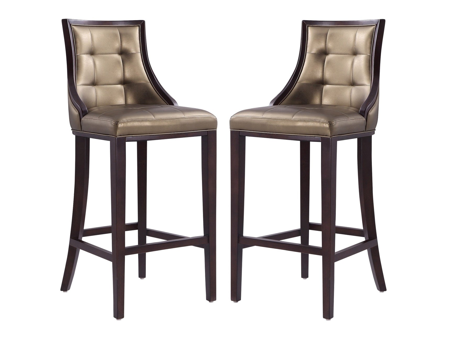 Fifth Avenue Bar Stool in Bronze and Walnut (set of 2) - Ornate Home