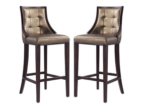 Fifth Avenue Bar Stool in Bronze and Walnut (set of 2) - Ornate Home