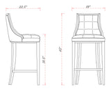 Fifth Avenue Bar Stool in Bronze and Walnut (set of 2) - Ornate Home
