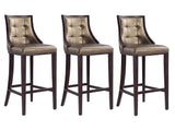 Fifth Avenue Bar Stool in Bronze and Walnut (set of 3) - Ornate Home