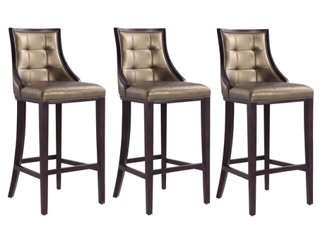 Fifth Avenue Bar Stool in Bronze and Walnut (set of 3) - Ornate Home