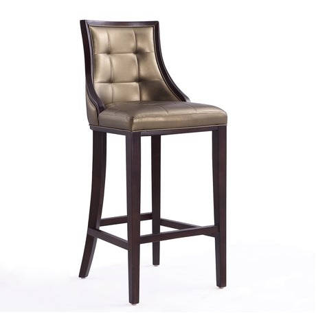 Fifth Avenue Bar Stool in Bronze and Walnut (set of 3) - Ornate Home