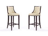 Fifth Avenue Bar Stool in Cream and Walnut (set of 2) - Ornate Home
