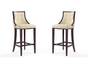 Fifth Avenue Bar Stool in Cream and Walnut (set of 2) - Ornate Home