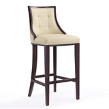 Fifth Avenue Bar Stool in Cream and Walnut (set of 2) - Ornate Home