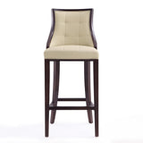 Fifth Avenue Bar Stool in Cream and Walnut (set of 2) - Ornate Home