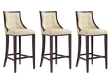 Fifth Avenue Bar Stool in Cream and Walnut (set of 3) - Ornate Home