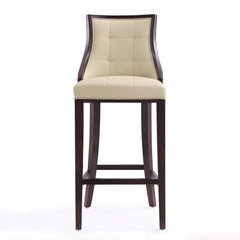 Fifth Avenue Bar Stool in Cream and Walnut (set of 3) - Ornate Home