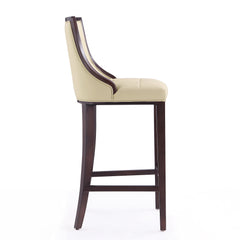 Fifth Avenue Bar Stool in Cream and Walnut (set of 3) - Ornate Home