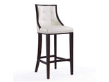 Fifth Avenue Bar Stool in Pearl White and Walnut - Ornate Home