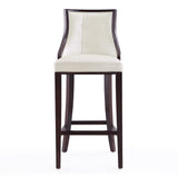 Fifth Avenue Bar Stool in Pearl White and Walnut - Ornate Home