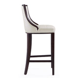 Fifth Avenue Bar Stool in Pearl White and Walnut - Ornate Home
