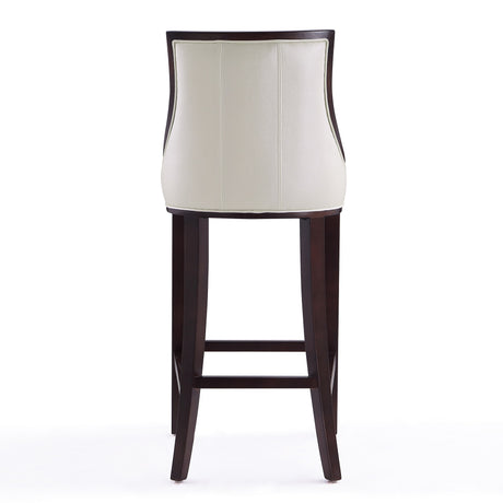 Fifth Avenue Bar Stool in Pearl White and Walnut - Ornate Home