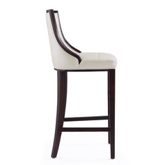 Fifth Avenue Bar Stool in Pearl White and Walnut (set of 2) - Ornate Home