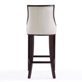 Fifth Avenue Bar Stool in Pearl White and Walnut (set of 2) - Ornate Home