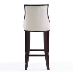 Fifth Avenue Bar Stool in Pearl White and Walnut (set of 3) - Ornate Home