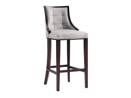 Fifth Avenue Faux Leather Barstool in Light Grey - Ornate Home