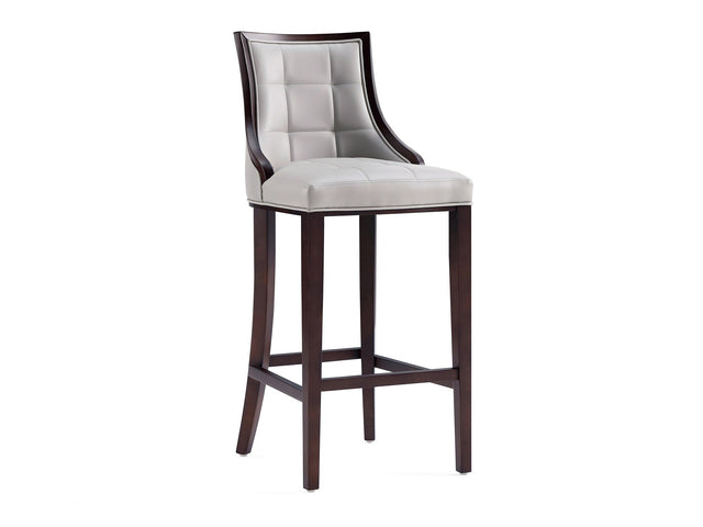 Fifth Avenue Faux Leather Barstool in Light Grey - Ornate Home