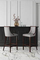 Fifth Avenue Faux Leather Barstool in Light Grey - Ornate Home