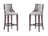 Fifth Avenue Faux Leather Barstool in Light Grey (set of 2) - Ornate Home