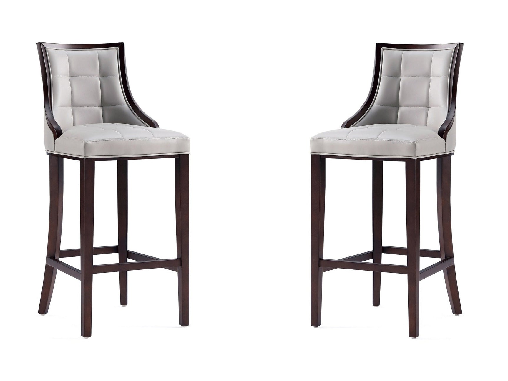 Fifth Avenue Faux Leather Barstool in Light Grey (set of 2) - Ornate Home