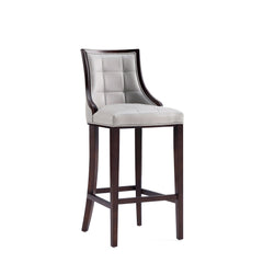 Fifth Avenue Faux Leather Barstool in Light Grey (set of 2) - Ornate Home