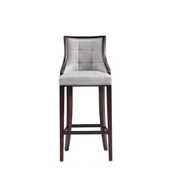 Fifth Avenue Faux Leather Barstool in Light Grey (set of 2) - Ornate Home