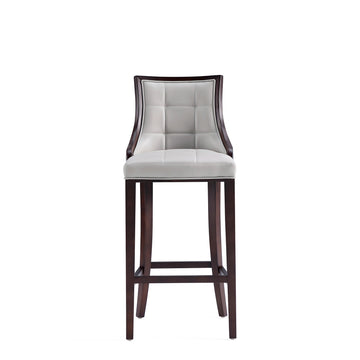 Fifth Avenue Faux Leather Barstool in Light Grey (set of 2) - Ornate Home