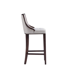 Fifth Avenue Faux Leather Barstool in Light Grey (set of 2) - Ornate Home