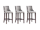 Fifth Avenue Faux Leather Barstool in Light Grey (set of 3) - Ornate Home