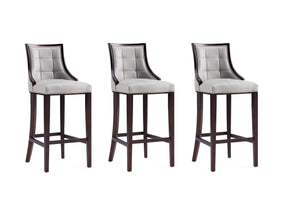 Fifth Avenue Faux Leather Barstool in Light Grey (set of 3) - Ornate Home