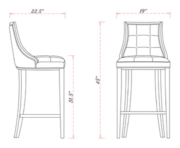 Fifth Avenue Faux Leather Barstool in Light Grey (set of 3) - Ornate Home