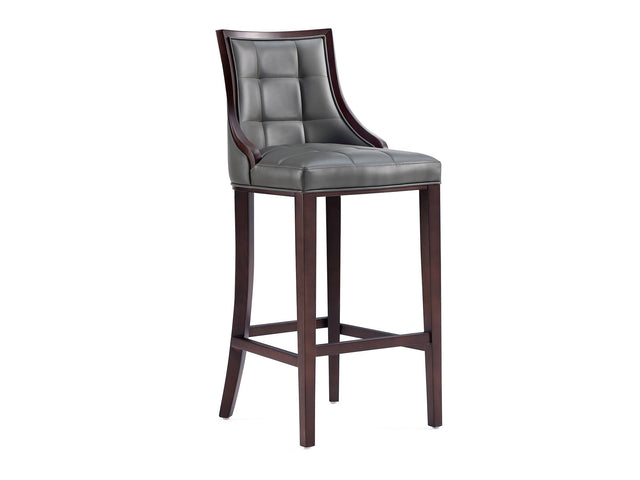 Fifth Avenue Faux Leather Barstool in Pebble Grey - Ornate Home