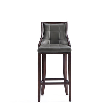 Fifth Avenue Faux Leather Barstool in Pebble Grey - Ornate Home