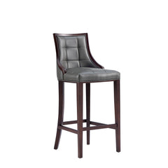 Fifth Avenue Faux Leather Barstool in Pebble Grey (set of 2) - Ornate Home