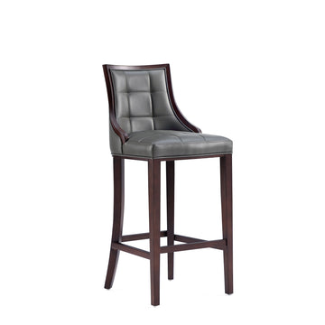 Fifth Avenue Faux Leather Barstool in Pebble Grey (set of 2) - Ornate Home