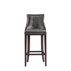 Fifth Avenue Faux Leather Barstool in Pebble Grey (set of 2) - Ornate Home