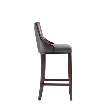Fifth Avenue Faux Leather Barstool in Pebble Grey (set of 2) - Ornate Home