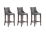 Fifth Avenue Faux Leather Barstool in Pebble Grey (set of 3) - Ornate Home