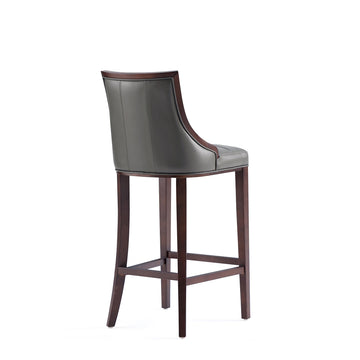 Fifth Avenue Faux Leather Barstool in Pebble Grey (set of 3) - Ornate Home