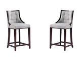 Fifth Avenue Faux Leather Counter Stool in Light Grey (set of 2) - Ornate Home