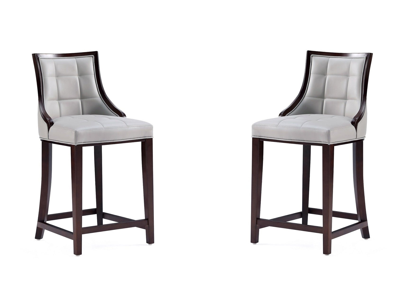 Fifth Avenue Faux Leather Counter Stool in Light Grey (set of 2) - Ornate Home