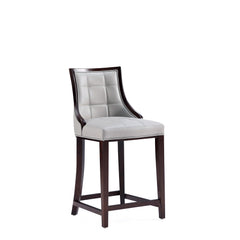Fifth Avenue Faux Leather Counter Stool in Light Grey (set of 2) - Ornate Home