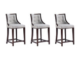 Fifth Avenue Faux Leather Counter Stool in Light Grey (set of 3) - Ornate Home