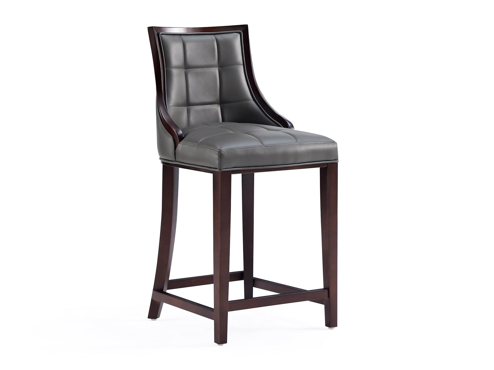 Fifth Avenue Faux Leather Counter Stool in Pebble Grey - Ornate Home