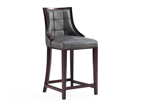 Fifth Avenue Faux Leather Counter Stool in Pebble Grey - Ornate Home